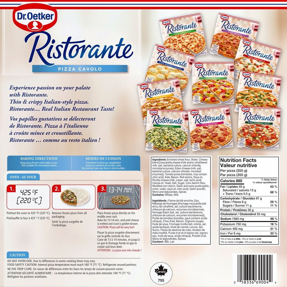 Dr. Oetker Ristorante Pizza au chou frisé et bacon (355g) 355g