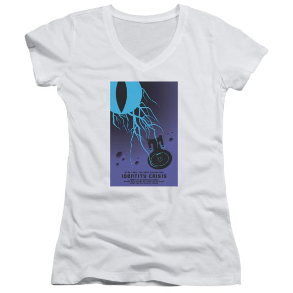 Star Trek Tng Season 4 Episode 18 Junior Women's V-Neck T-Shirt White
