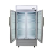 18 Cu. Ft. Double Door Commercial Refrigerator Beverage Cooler in Gray