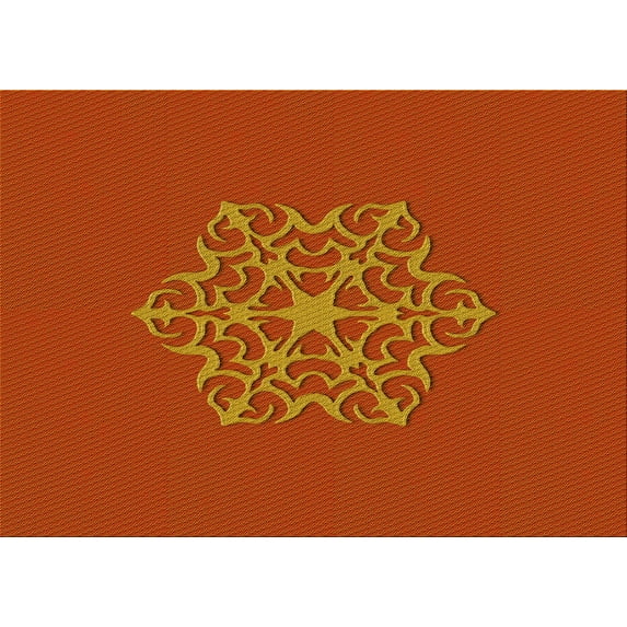 Ahgly Company Indoor Rectangle Patterned Orange Red Orange Area Rugs, 5' x 8'