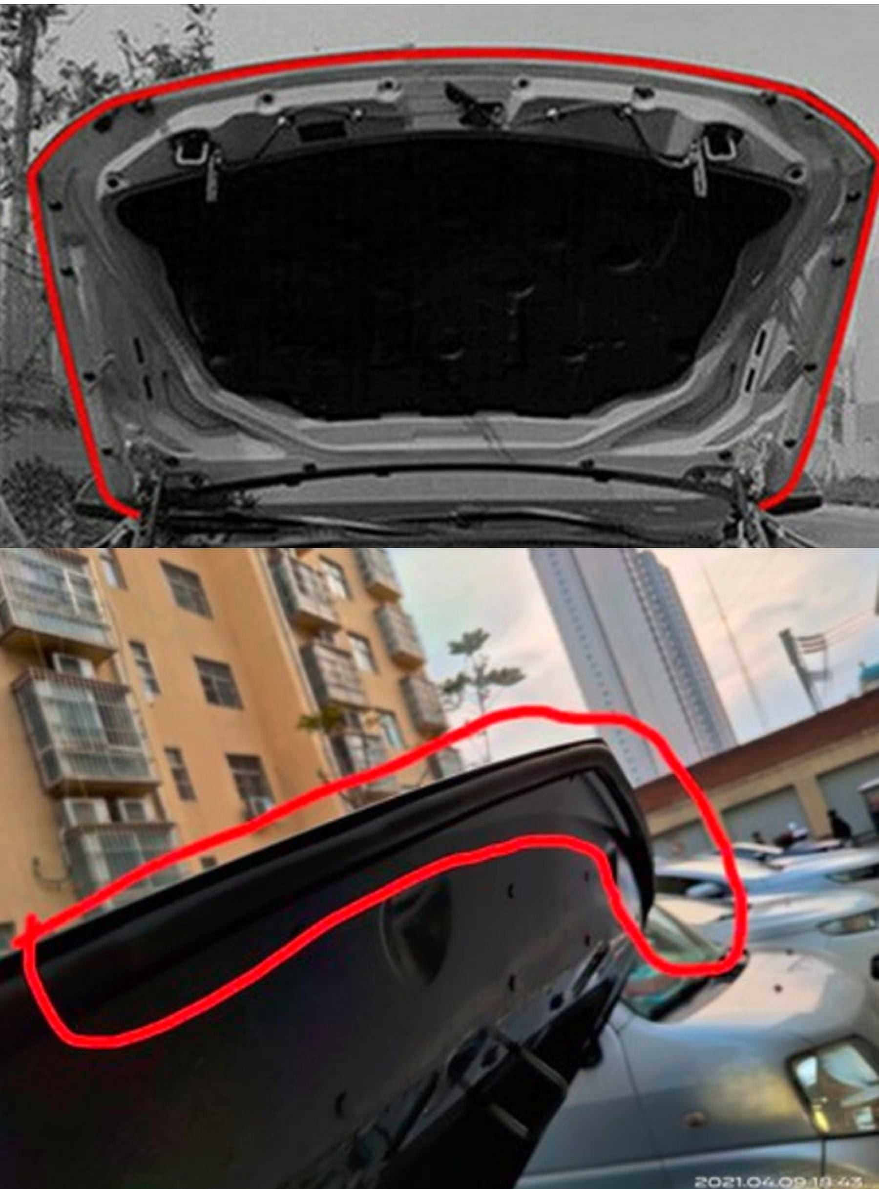 Zyutaosan 3.6M Car Hood Vulcanization With Air Vent Rubber Sealing Strip Auto Rubber Seal Strip For Engine Covers Sealant Universal Waterproof Soundproof Auto Accessory
