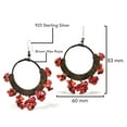 thumbnail image 2 of 60mm Hoop Chandelier Drop Red Coral .925 Silver Earrings, 2 of 4