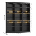 thumbnail image 3 of Homfa 18-Cube Bookcase and Bookshelves, 71.2" Triple Width 6 Tier Freestanding Arch Library Cabinet for Home Office Living Room, Black Bark Texture, 3 of 9