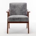 thumbnail image 5 of MIKIBAMA Mid-Century Modern Chair with Solid Wood Frame, Accent Chair Extra-Thick Backrest, Grey, Set of 2, 5 of 11