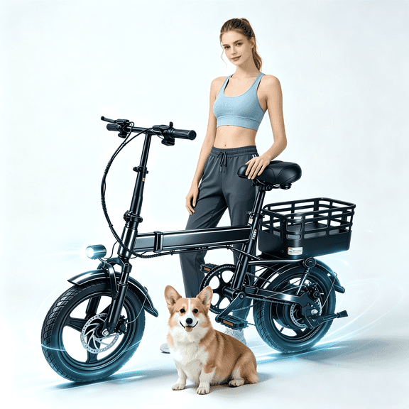 14" Folding Ebike – 500W Motor, 19 mph, 30-Mile Range, 36V 12Ah Removable Battery, UL2849, for Adults & Teens