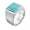 Silver Blue, variant on Men's and Women's Stainless Steel Creative Personalized Quadripartite Stamp Imitation of Green Jade Gemstone Ring Gold Size 10