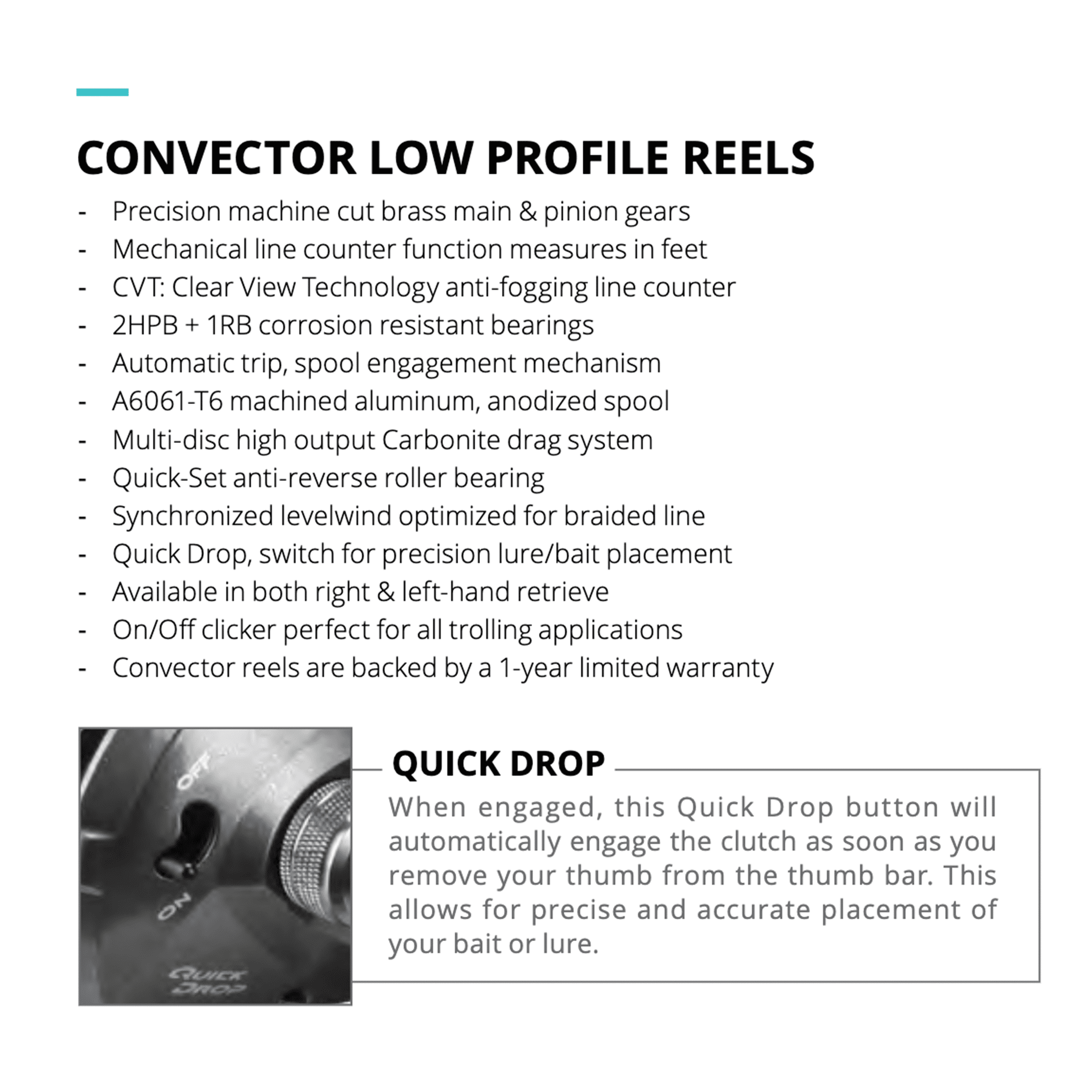 Okuma Convector 163D Low Profile Line Counter Reel- Right Handed