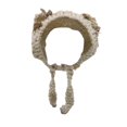 thumbnail image 1 of Gorro MOSSTYUS para mujer, tejido a ganchillo, orejas de gato, color beige, 1 of 9