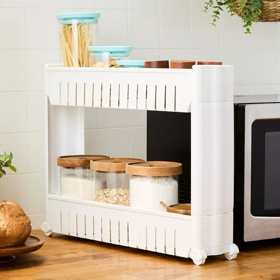 Space Saving Countertop Storage Cart Organizer 2 Tier