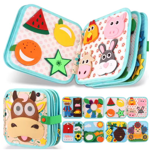 Educational Sensory Toy Animals Sensory Books Early Development Interactive Quiet Books Reusable Felt Book Soft Baby Felt Books