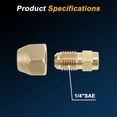 thumbnail image 2 of 3 Piezas de Accesorios de Tubería de Latón para Aire Acondicionado Conector Macho de Rosca 1/4"SAE con Tuerca Hexagonal, 2 of 7