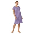 thumbnail image 4 of Aria Women's 100% Cotton Raglan Sleeve Smocked Neck 40" Sleepwear Gown, Sizes XS-5X, 4 of 7