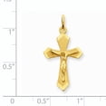 thumbnail image 3 of Finest Gold 14K Yellow Gold Satin & Diamond-Cut Crucifix Charm, 3 of 4