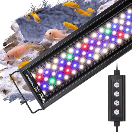 hygger 42W 24/7 Lighting Aquarium LED Light, Sunrise-Daylight-Moonlight Mode and DIY Mode, Adjustable Timer Adjustable Brightness Fish Tank Light with Extendable Bracket 6 Colors for Planted Tank