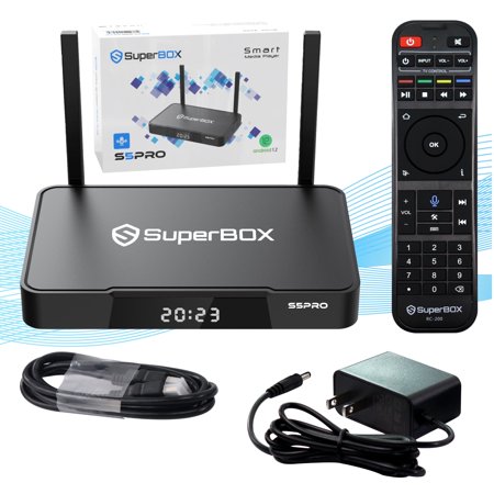 S5 Pro 2024 SuperBox for TV, Wireless Voice Remote Included, 1000M Ethernet Port Fast Speed S5pro Super Box with Voice Remote, 4GB RAM+32GB Storage, HDMI, Easy Setup Guide by Seller W/ remote contro