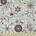 thumbnail image 2 of Ambesonne Floral Fabric by the Yard Microfiber, Vibrant Baroque, 10 Yards, Maroon Rose, 2 of 2