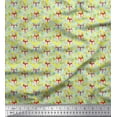thumbnail image 1 of Soimoi Silk Fabric Leaves,Feather & Fox Face Cartoon Printed Fabric 1 Yard 42 Inch Wide, 1 of 1