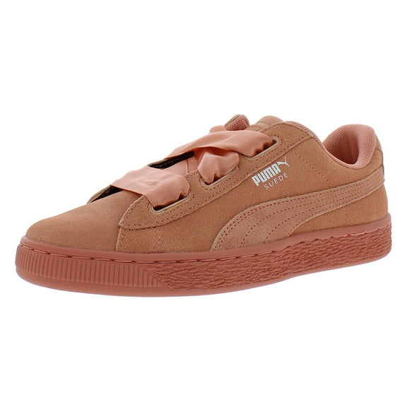 Puma Suede Heart Girls Shoes Size 7, Color: Coral
