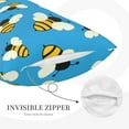thumbnail image 5 of Binfone Flying Bees Standard Size Pillowcase, Long Staple Pure Cotton Envelope Closure Pillow Cover,14"X20", 5 of 9