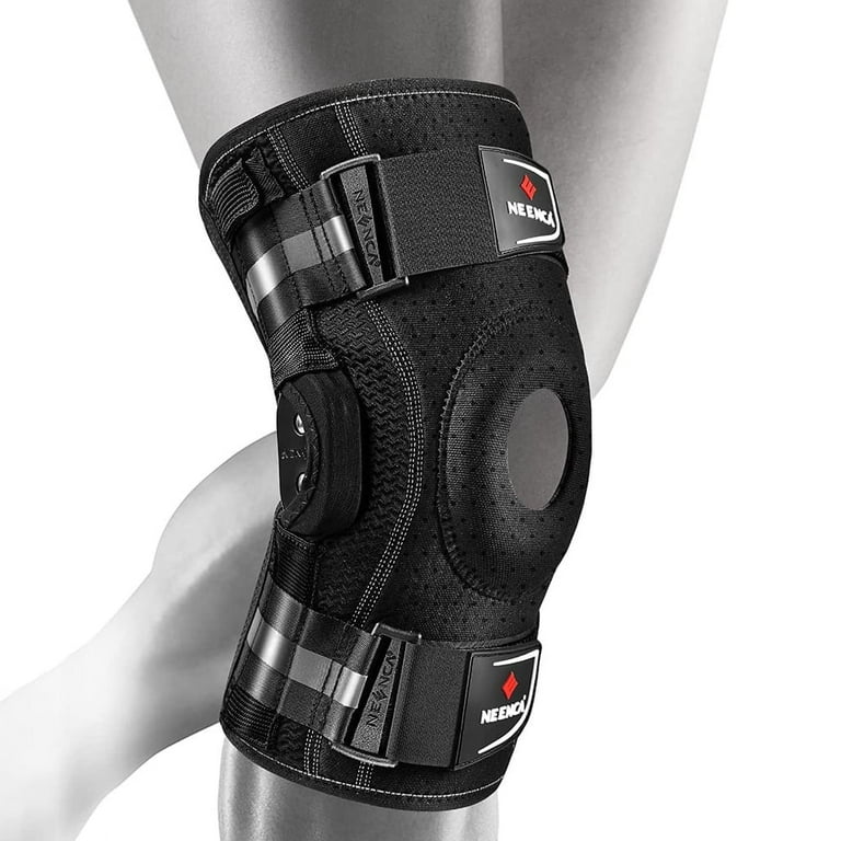 NEENCA Hinged Knee Brace for Knee Pain, Medical Knee Support for Men Women,  Black(XL) 