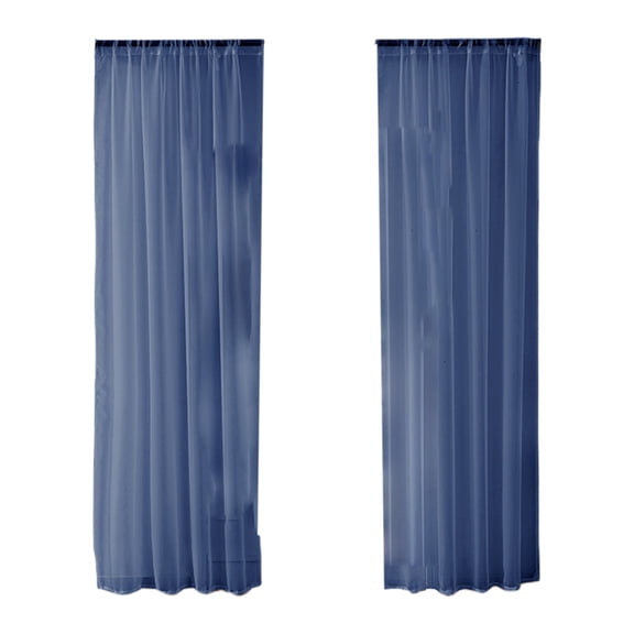 Solid Color Sheer Curtains, Light Filtering Rod Pocket Translucent Curtain Panels, for Living Room, Bedroom Window (Blue, 51.18x39.37in)