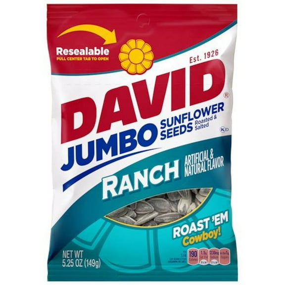 David Ranch In-Shell Sunflower Seeds, 5.25 Ounce -- 12 per Case.