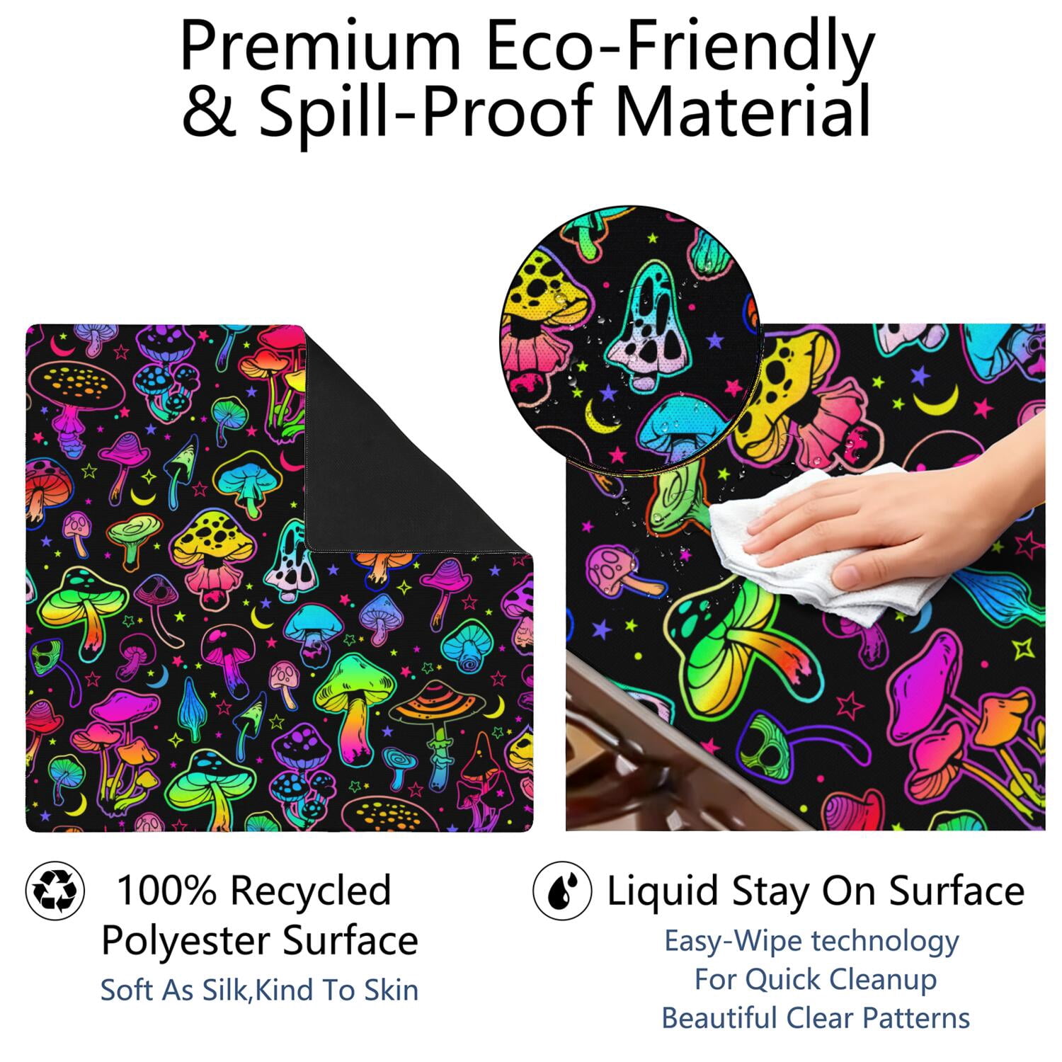 31.5 Inch Plants Inspired Game Surface Constructed from Durable Rubber Featuring Anti-Slip Grip Backing and Noise Dampening for Tiles Board Games