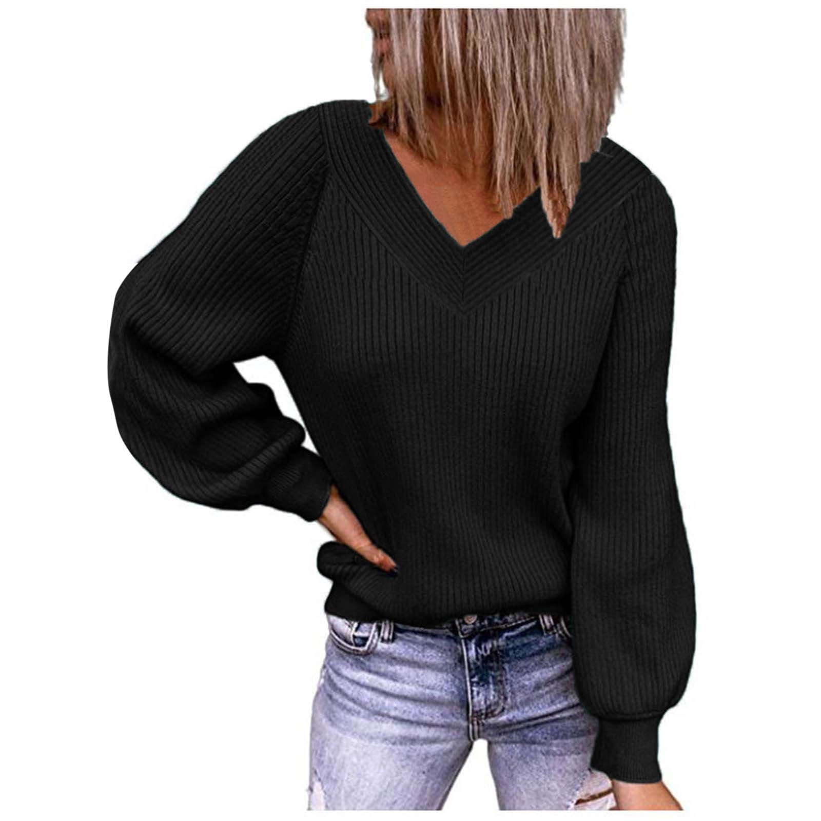 REORIAFEE Women's Long Sleeve Tops Business Shirt Solid Long Sleeve V ...