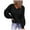 Black, variant on LEAVINGSUO 2026 Fall Womens Tops Plus Fashion Ladies Casual Solid Long Sleeve V-Neck Loose Sweater Women Blouse