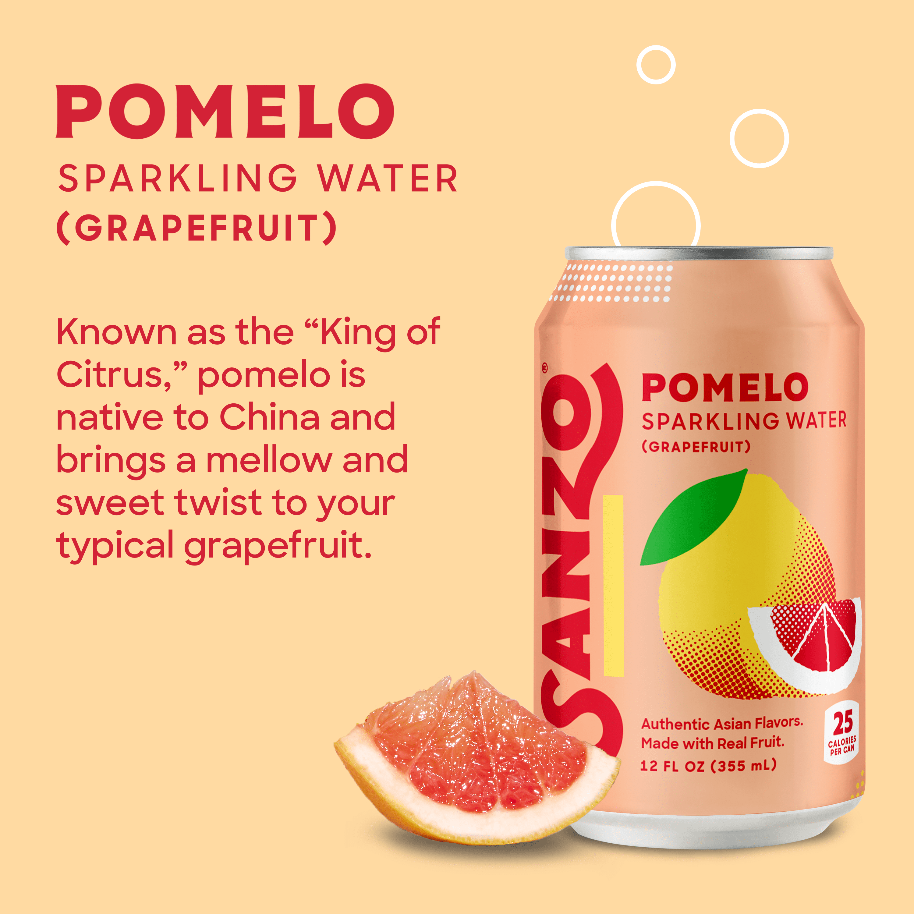 Sanzo Yuzu Lemon Sparkling Water, No Artificial Flavors, 12