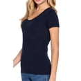 thumbnail image 3 of Women's Short Sleeve Scoop Neck Cotton Jersey Top Soft and Stretchy 2-Pack, 3 of 5
