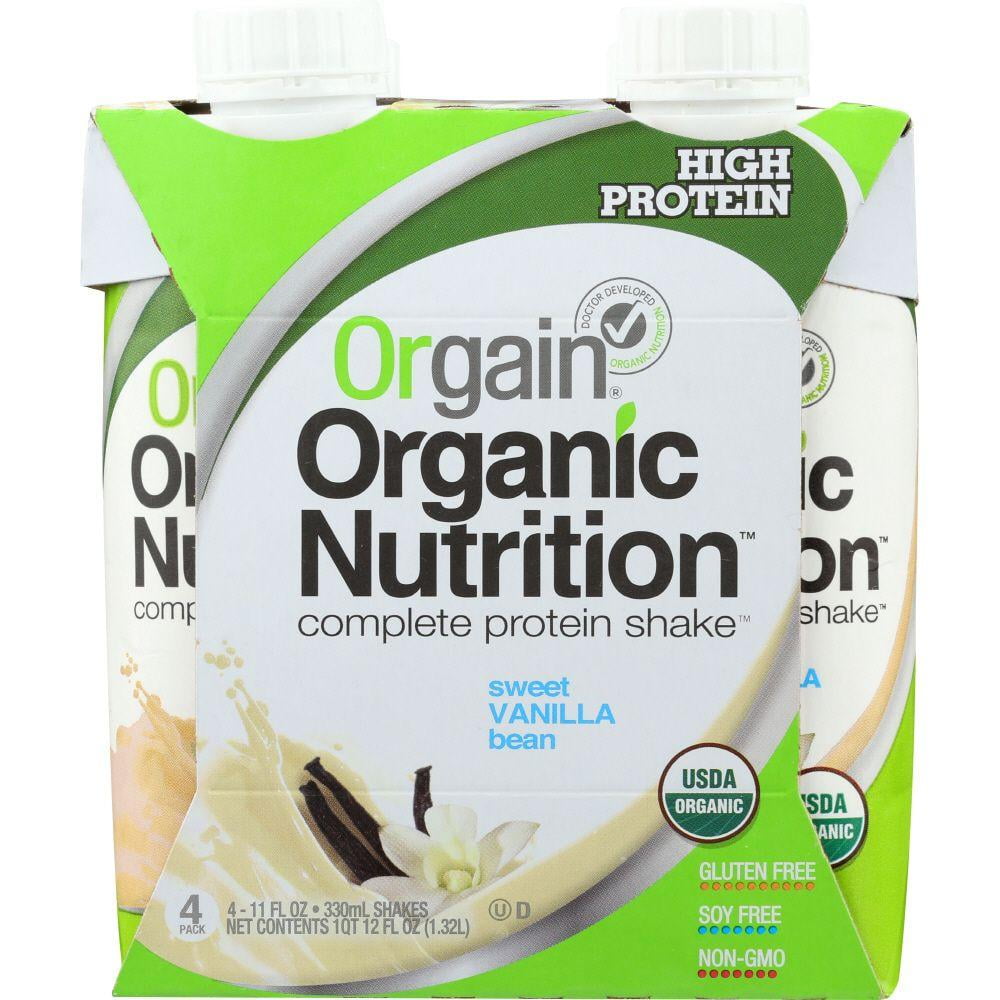 Orgain Protein Shake, Organic, Sweet Vanilla Bean, 44 Oz (Pack Of 3