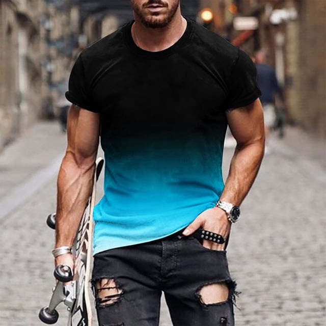 T-Shirts pour Hommes T-Shirts Graphiques, Chemises Graphiques pour Hommes à la Mode, Chemises Décontractées d'Été pour Hommes Pull-Over à Manches Courtes, Hommes Décontractés Col Rond Pull-over de Fitness Manches Courtes T-shirt