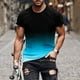 thumbnail image 3 of Mens Casual Pantalones Cortos Raya Impresión Suéter Fitness Deportes Camiseta, Poliéster Cuello Redondo Blusa para Al Aire Libre, Diario Y Primavera Verano Desgaste, 3 of 5