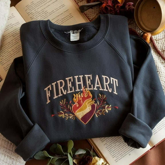 Vintage Fire-heart Embroidered Sweatshirt, To Whatever End Shirt, SJM Embroidered Merch, Throne of Glass Shirt, You Do not Yield Sweatshirt
