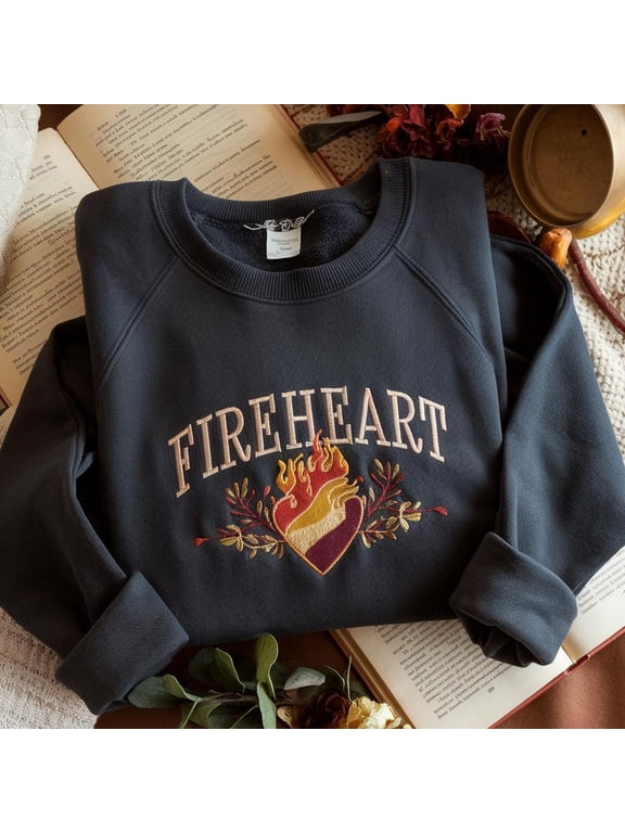 Vintage Fire-heart Embroidered Sweatshirt, To Whatever End Shirt, SJM Embroidered Merch, Throne of Glass Shirt, You Do not Yield Sweatshirt