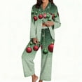thumbnail image 5 of FDGIU Festive Christmas Pajama Set, Women's Printed Long Sleeve Pjs, Cozy Holiday Loungewear, 5 of 5