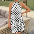 thumbnail image 2 of Women Halter Backless Dress Summer Mini Short Dresses A Line Polka Dot Sundress, S, 2 of 4
