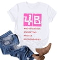 thumbnail image 1 of Puntoco Blusa de manga corta con estampado de moda para mujer, divertida camiseta de cuello redondo, 1 of 3