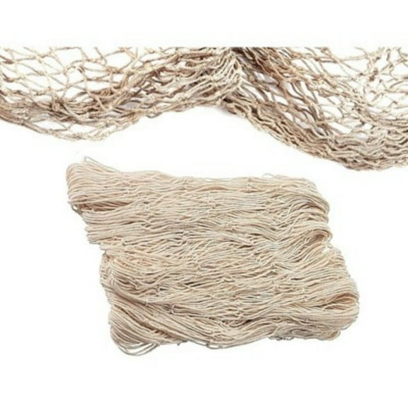 Big Mo's Toys Fish Net Party Decorations Nautical Wall Decor - 14 ft - Natural