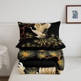 thumbnail image 5 of Homewish Red Crowned Cranes Twin Comforter Sets,Oriental Ink Painting Bedding Set,Black Gold,Black Reversible,2pcs,1 Comforter and 1 Pillowcase, 5 of 7