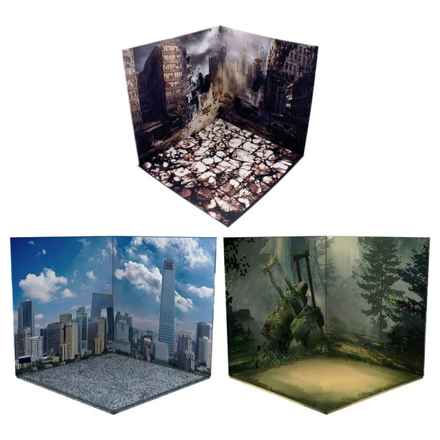 1/12 Scale Backdrop Organizer Display Collection for Action Figures Doll Sunnimix none