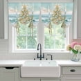 thumbnail image 4 of Coastal Beach Tie Up Curtains for Windows, Adjustable Balloon Window Shades, Summer Ocean Wave Starfish Coral Trees Kitchen Window Treatments Adjustable Roll Up Curtain for Basement/Nursery 52"x45", 4 of 8