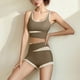 thumbnail image 4 of Gibobby Conjunto de pantalones de yoga Conjunto de sujetador y leggings deportivos de moda para mujer Sensación de secado rápido y desnudo(Caqui,M), 4 of 5