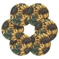 thumbnail image 2 of WOBOGO Sunflower Graffiti Art Coil Coasters Set of 6 Minimalist Cotton Woven 3.94 inch Non-Slip Insulated and Absorbent Home Accessories., 2 of 7