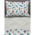 thumbnail image 3 of Gecko Comforter & Sham Bedding Set, Watercolor Effect Lizards Cactuses Succulent Plants and Reptiles Pattern Colorful, 3 pcs Duvet Set Microfiber Filling Quilt, 5 Sizes, Multicolor, by Ambesonne, 3 of 4
