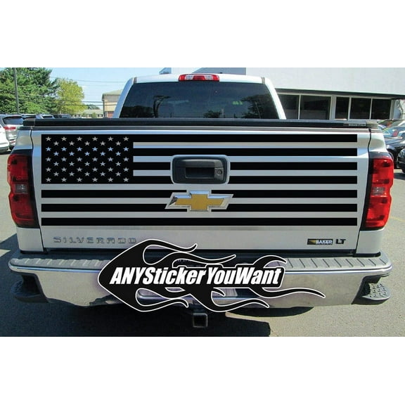 AnyStickerYouWant Tailgate USA American Flag Rear Door Decal Sticker Car Truck Van Stickers fits Any Large Pick up Truck Compatible with Most Cars