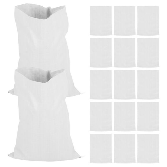Milisten Durable White Polypropylene Sandbags for Flood Barriers and Canopy Support 20Pcs