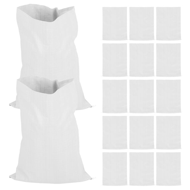 20PCS Empty White Sandbags Heavy Duty Polypropylene Storage Bags Waterproof Flood Control Barrier Bags for Emergency Protection Against Flooding