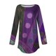 thumbnail image 5 of camisetas para mujer otoño casual camisas de manga larga sudadera retro impresión top pullover oscuro púrpura / 3xl, 5 of 5